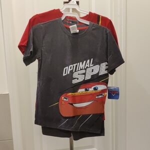 NewDisney Boys' Lightning McQueen Cars Short Sleeve T-shirt And Shorts 3 PCs Set